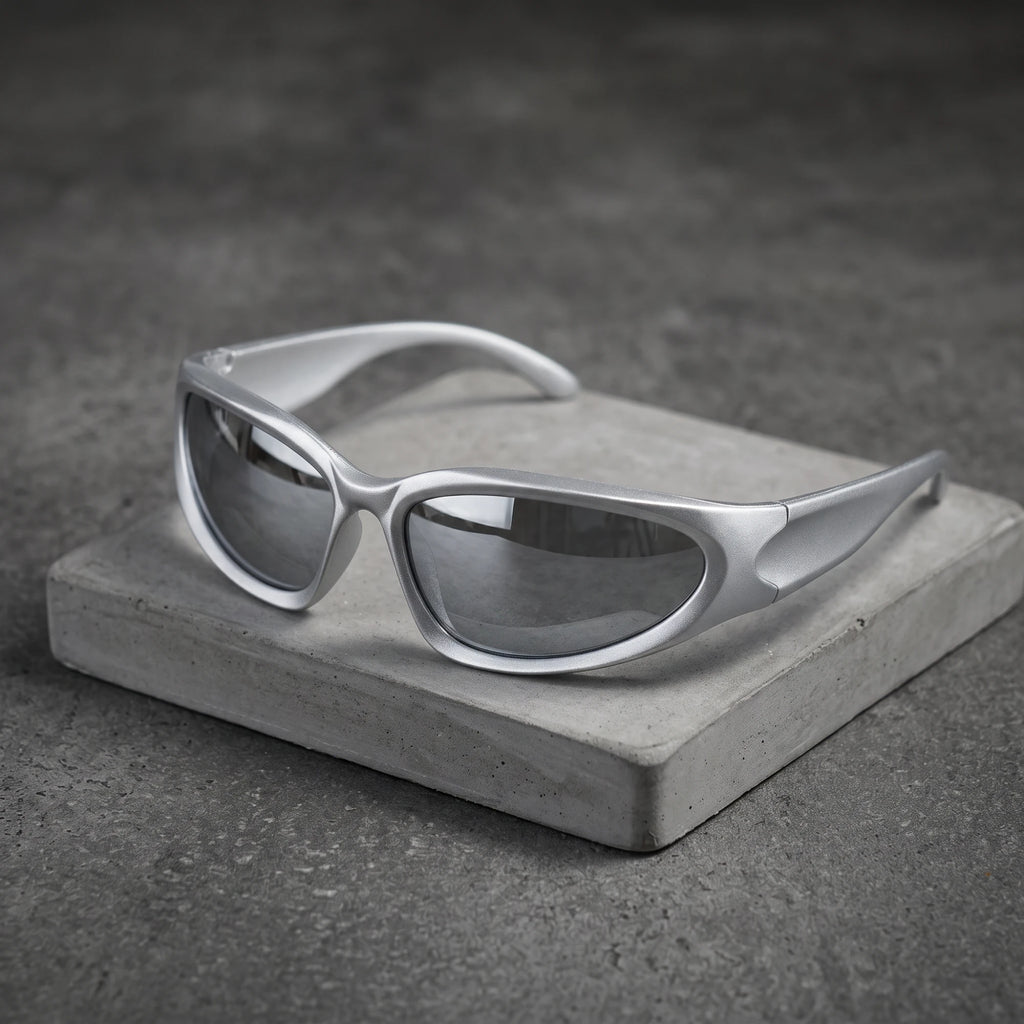 Mercure, monture gris argenté, verres miroir argent