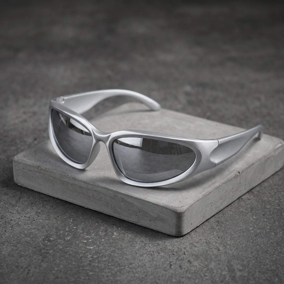Mercure, monture gris argenté, verres miroir argent